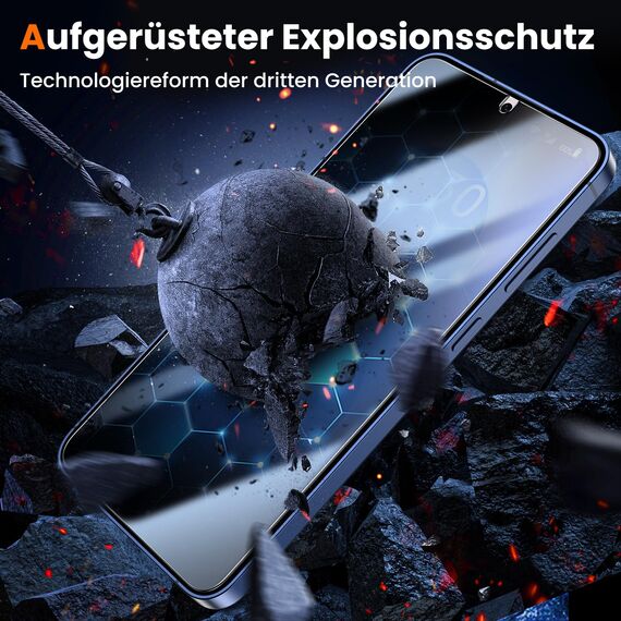 UniqueMe für Samsung Galaxy S25 für Panzerglas Sichtschutz - [Full Screen Displayschutz] Schutzfolie Sichtschutz für Samsung Galaxy S25 Schutzglas,Auto Installation,2 Stück