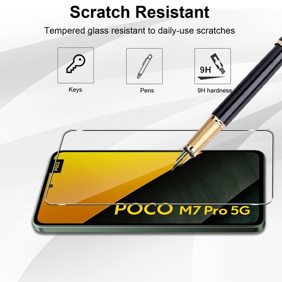 Yenwen für Panzerglas für Xiaomi POCO M7 Pro 5G Schutzfolie, 3 Stück Displayschutz mit 2 Stück Kameraschutz Glas, 9H Härte Schutzglas Handy Folie HD Klar Panzer Schutz Glas