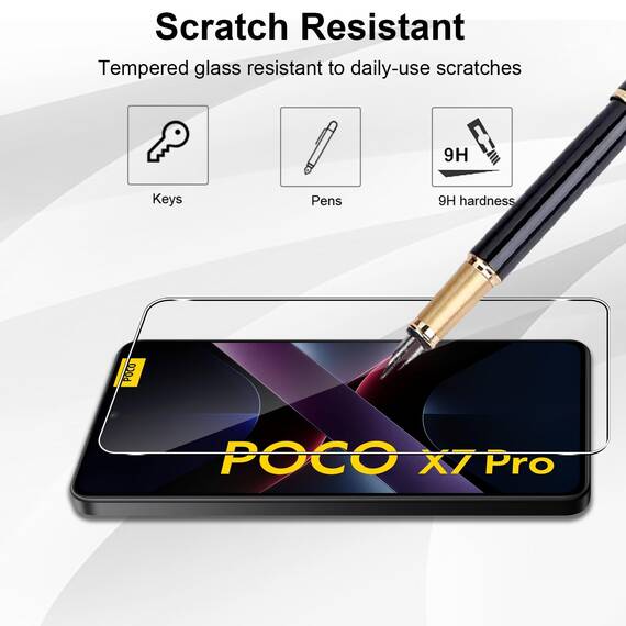 Yenwen Schutzfolie für Xiaomi POCO X7 Pro 5G für Panzerglas, 2 Stück Panzer Schutz Glas mit 2 Stück Kameraschutz für Mi POCO X7 Pro, 9H Härte Schutzglas Anti-Kratzer Handy Folie HD Displayschutz