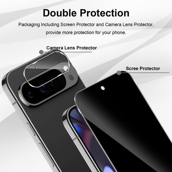 Yenwen Sichtschutzfolie für Google Pixel 9 Pro XL für Panzerglas, 2 Stück Sichtschutz und 2 Stück Kameraschutz, 9H Härte Privacy Schutzfolie Folie Anti Spy Blickschutzfolie