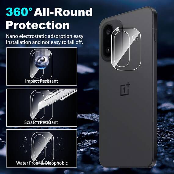 FDHYFGDY Schutzfolie für OnePlus 15R für Panzerglas, 2+2 Stück Kameraschutz und Glasschutzfolie,9H Härte, Anti-Bläschen HD Displayschutz für OnePlus 15R