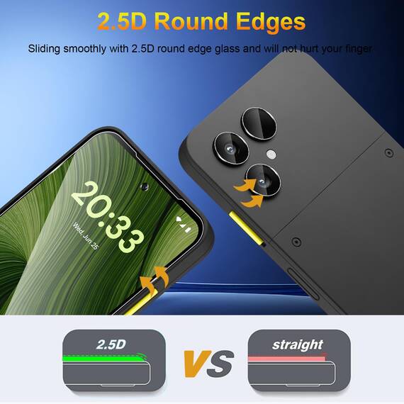 Yenwen Schutzfolie für Fairphone 6 5G für Panzerglas, 2 Stück Panzer Schutz Glas mit 2 Stück Kameraschutz Glas, 9H Härte Schutzglas Anti- Kratzer Handy Folie HD Klar Displayschutz
