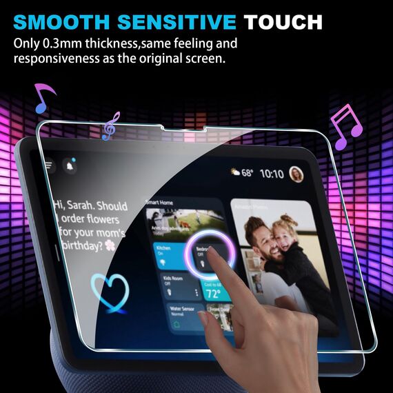 FDHYFGDY 2 Stück Schutzfolie für Echo Show 8 8,7 Zoll 2025 für Panzerglas, 9H Härte, Anti-Bläschen HD Displayschutz für Echo Show 8