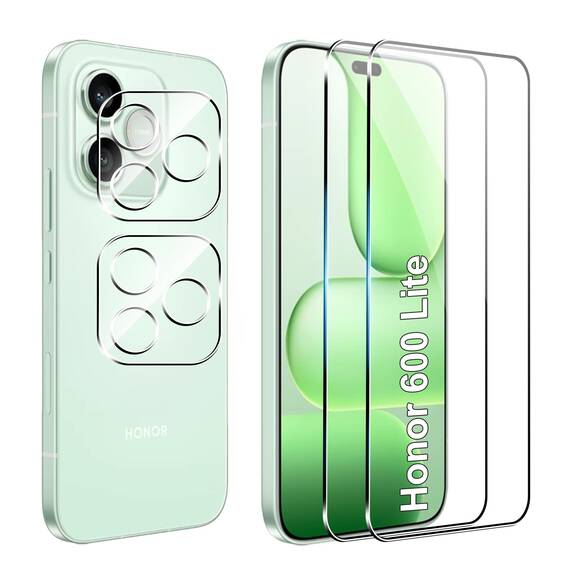 FDHYFGDY Schutzfolie für Honor 600 Lite für Panzerglas, 2+2 Stück Kameraschutz und Glasschutzfolie,9H Härte, Anti-Bläschen HD Displayschutz für Honor 600 Lite