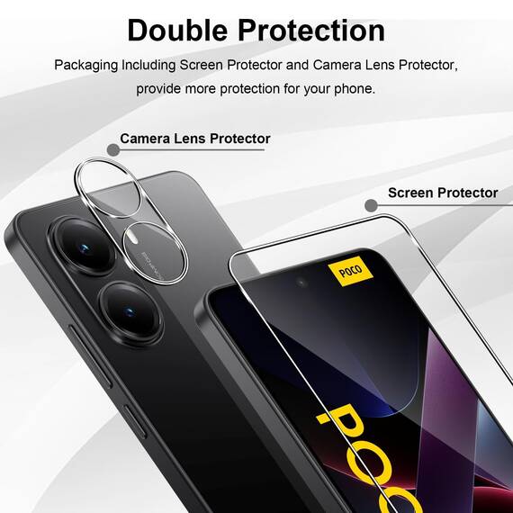 Yenwen Schutzfolie für Xiaomi POCO X7 Pro 5G für Panzerglas, 2 Stück Panzer Schutz Glas mit 2 Stück Kameraschutz für Mi POCO X7 Pro, 9H Härte Schutzglas Anti-Kratzer Handy Folie HD Displayschutz