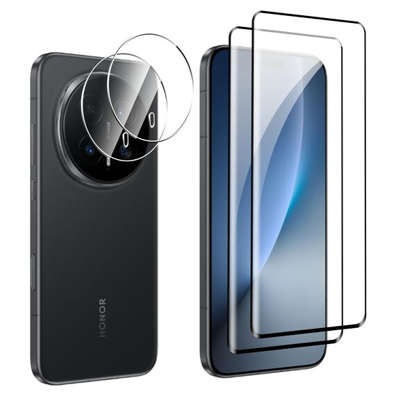 FDHYFGDY Schutzfolie für Honor Magic 8 Pro für Panzerglas, 2+2 Stück Kameraschutz und Glasschutzfolie,9H Härte, Anti-Bläschen HD Displayschutz für Honor Magic 8 Pro