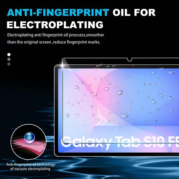 FDHYFGDY 2 Stück Schutzfolie für Samsumg Galaxy Tab S10 FE Plus/S10 FE+ Panzerglas, Kratzfest, blasenfrei, Härtegrad 9H, HD Displayschutzfolie Screen Protector