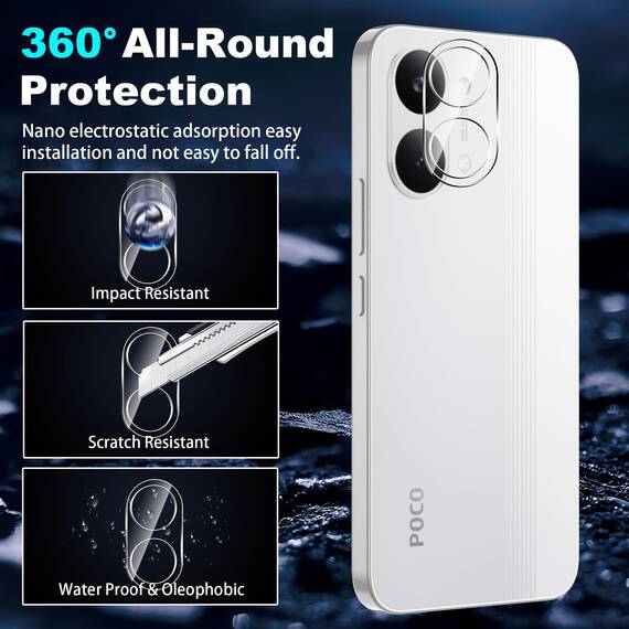 FDHYFGDY Schutzfolie für Xiaomi Poco X8 Pro Max für Panzerglas, 2+2 Stück Kameraschutz und Glasschutzfolie,9H Härte, Anti-Bläschen HD Displayschutz für Poco X8 Pro Max