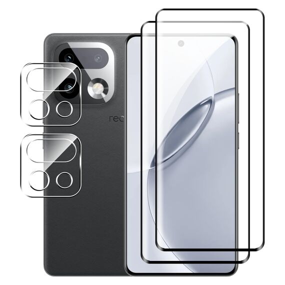 FDHYFGDY Schutzfolie für Realme 16 Pro Plus für Panzerglas, 2+2 Stück Kameraschutz und Glasschutzfolie,9H Härte, Anti-Bläschen HD Displayschutz für Realme 16 Pro+