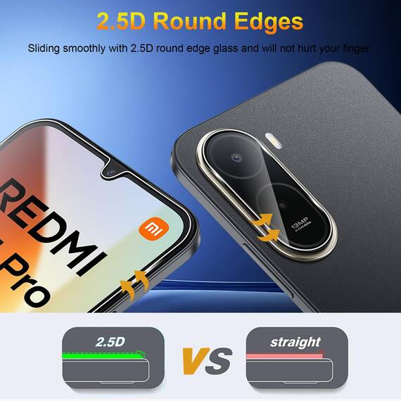 Yenwen für Panzerglas für Xiaomi Redmi A7 Pro 4G Schutzfolie, 2 Stück Displayschutz mit 2 Stück Kameraschutz Glas, 9H Härte Schutzglas Handy Folie HD Klar Panzer Schutz Glas