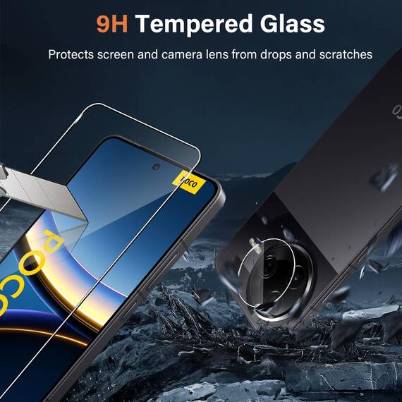 Yenwen Schutzfolie für Xiaomi POCO F7 Pro/Ultra 5G für Panzerglas, 3 Stück Displayschutz mit 3 Stück Kameraschutz für Mi POCO F 7 Pro/Ultra, 9H Härte Schutzglas Handy Folie Panzer Schutz Glas