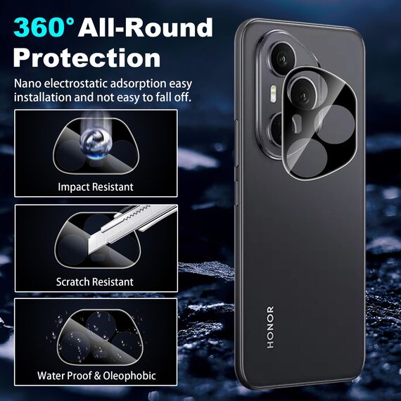 FDHYFGDY Schutzfolie für Honor 400 Pro für Panzerglas, 2+2 Stück Kameraschutz und Glasschutzfolie,9H Härte, Anti-Bläschen HD Displayschutz für Honor 400 Pro