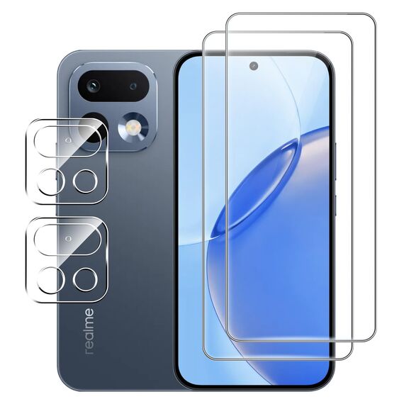 FDHYFGDY Schutzfolie für Realme 16 Pro für Panzerglas, 2+2 Stück Kameraschutz und Glasschutzfolie,9H Härte, Anti-Bläschen HD Displayschutz für Realme 16 Pro