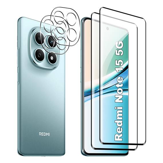 FDHYFGDY Schutzfolie für Xiaomi Redmi Note 15 5G/ Poco M8 5G für Panzerglas, 2+2 Stück Kameraschutz und Glasschutzfolie,9H Härte, Anti-Bläschen HD Displayschutz
