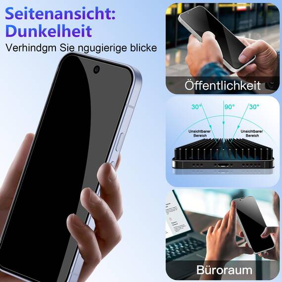 Yenwen Sichtschutzfolie für Google Pixel 10 für Panzerglas, 2 Stück Sichtschutz und 2 Stück Kameraschutz, 9H Härte Privacy Schutzfolie Folie Anti Spy Blickschutzfolie