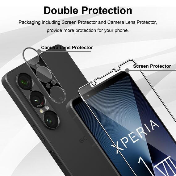 Yenwen Schutzfolie für Sony Xperia 1 VII für Panzerglas, 2 Stück Displayschutz mit 2 Stück Kameraschutz, 9H Härte Schutzglas Handy Folie HD Klar Panzer Schutz Glas