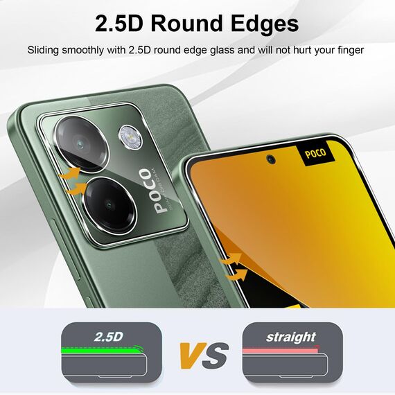 Yenwen für Panzerglas für Xiaomi POCO M7 Pro 5G Schutzfolie, 3 Stück Displayschutz mit 2 Stück Kameraschutz Glas, 9H Härte Schutzglas Handy Folie HD Klar Panzer Schutz Glas
