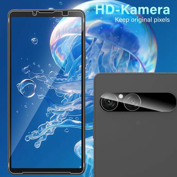 Yenwen Schutzfolie für Sony Xperia 10 VII für Panzerglas, 2 Stück Displayschutz mit 2 Stück Kameraschutz, 9H Härte Schutzglas Handy Folie HD Klar Panzer Schutz Glas