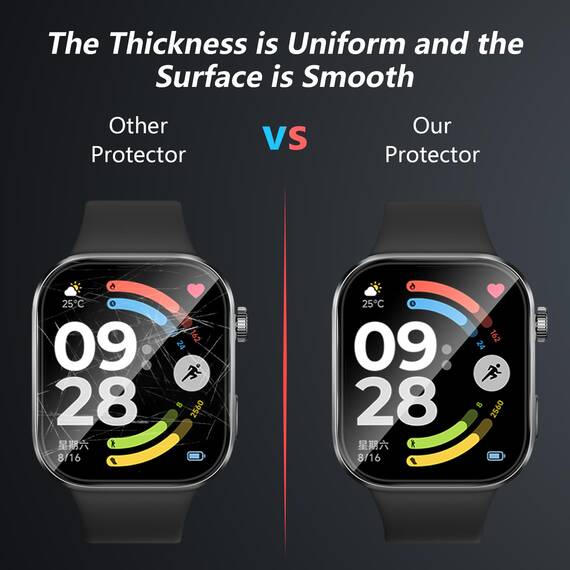 Yenwen Schutzfolie Kompatibel mit Xiaomi Redmi Watch 6, 4 Stück Blasenfreie Displayschutz, Anti-Kratzer Premium Qualität Displayschutzfolie, Klar HD Weich TPU Folie