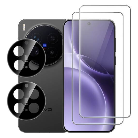 FDHYFGDY Schutzfolie für Vivo X300 Pro für Panzerglas, 2+2 Stück Kameraschutz und Glasschutzfolie,9H Härte, Anti-Bläschen HD Displayschutz für Vivo X300 Pro