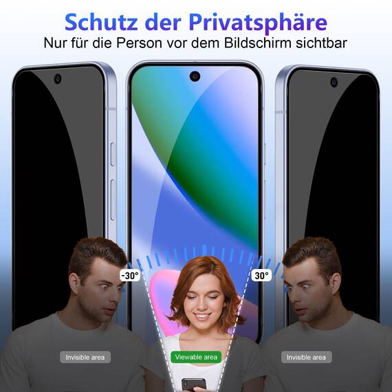 Yenwen Sichtschutzfolie für Google Pixel 10 für Panzerglas, 2 Stück Sichtschutz und 2 Stück Kameraschutz, 9H Härte Privacy Schutzfolie Folie Anti Spy Blickschutzfolie
