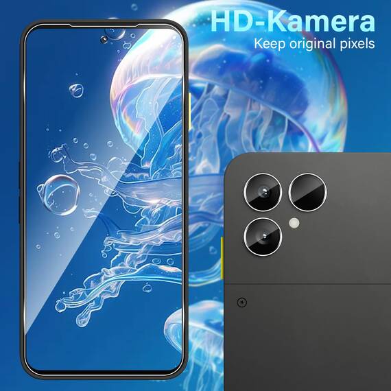 Yenwen Schutzfolie für Fairphone 6 5G für Panzerglas, 2 Stück Panzer Schutz Glas mit 2 Stück Kameraschutz Glas, 9H Härte Schutzglas Anti- Kratzer Handy Folie HD Klar Displayschutz