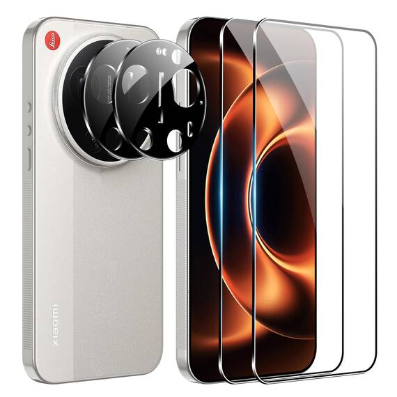 FDHYFGDY Schutzfolie für Xiaomi 17 Ultra für Panzerglas, 2+2 Stück Kameraschutz und Glasschutzfolie,9H Härte, Anti-Bläschen HD Displayschutz