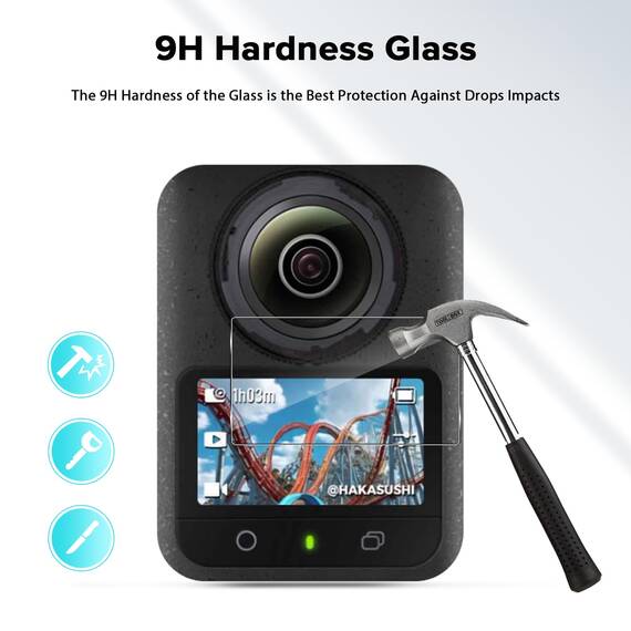 Yenwen Schutzfolie für DJI Osmo 360 für Panzerglas, 3 Stück 9H Härte Glas Folie, Anti- Kratzer Schutzglas, Anti-Blasenfrei Displayschutz