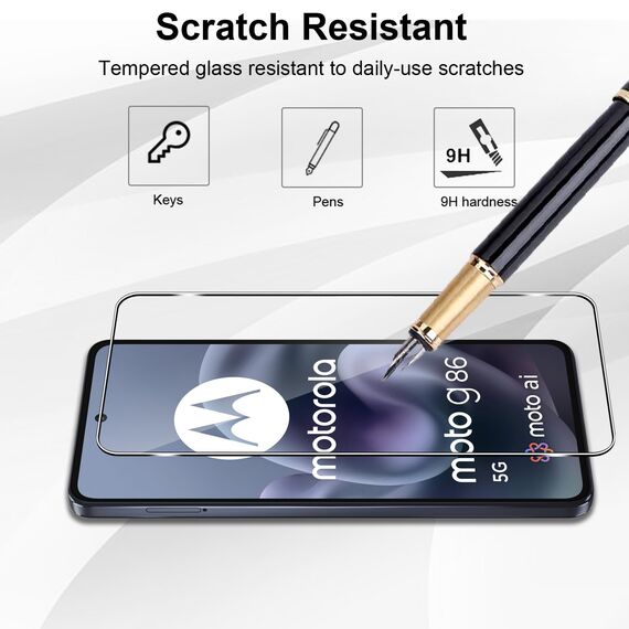 Yenwen Schutzfolie für Motorola Moto G86 / G86 Power 5G für Panzerglas, 2 Stück Displayschutz mit 2 Stück Kameraschutz, 9H Härte Schutzglas Handy Folie HD Klar Panzer Schutz Glas