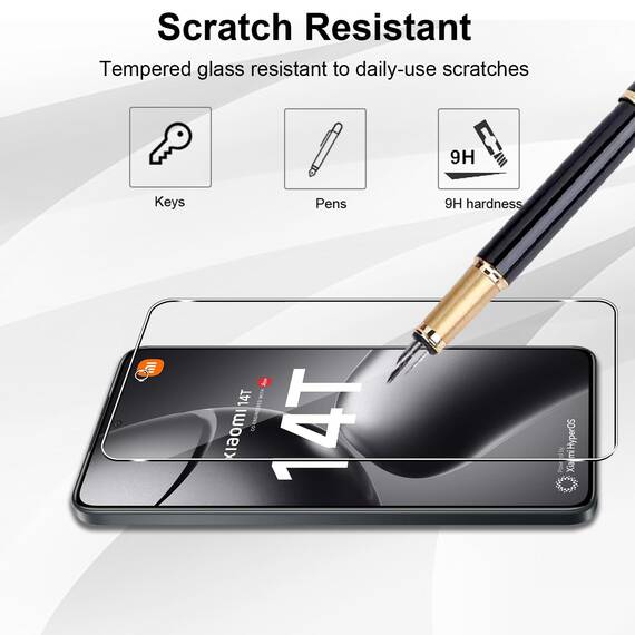 Yenwen Schutzfolie für Xiaomi 14T 5G für Panzerglas, 2 Stück Displayschutz mit 2 Stück Kameraschutz, 9H Härte Schutzglas Anti-Kratzer Handy Folie HD Klar Panzer Schutz Glas