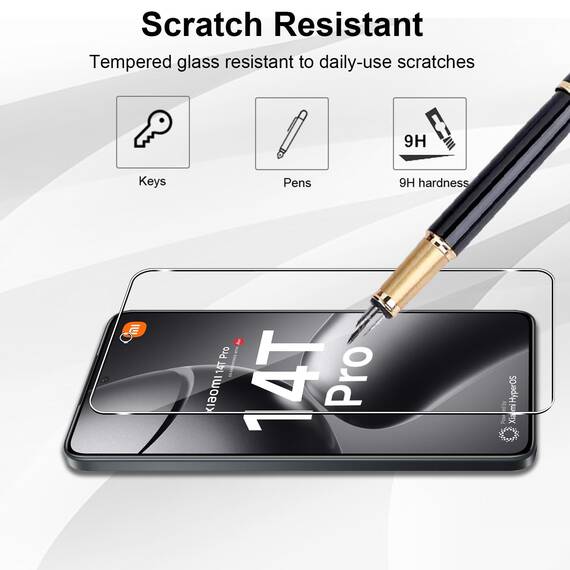 Yenwen Schutzfolie für Xiaomi 14T Pro 5G für Panzerglas, 2 Stück Displayschutz mit 2 Stück Kameraschutz, 9H Härte Schutzglas Screen, Handy Panzer Schutz Glas HD Klar Folie für Mi 14 T Pro