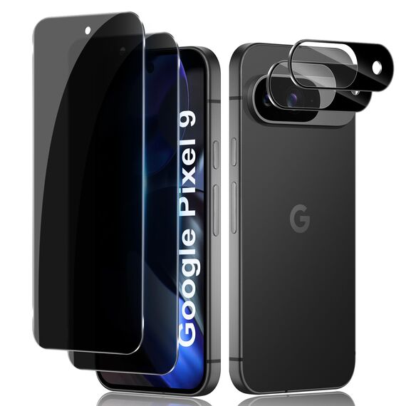Lutree für Panzerglas für Google Pixel 9 Sichtschutz Schutzfolie, 2+2 Stück Anti-Spähen Schutzglas + Kameraschutz Folie (Schwarz), 9H Härte HD Anti- Kratzer Privacy Anti-Spy Displayschutz