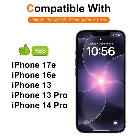 Ksleri 3 Stück für iPhone 17e/ 16e/ 14/13 Pro/ 13 für Panzerglas Sichtschutz, Anti-Spy Glas Schutzfolie, 9H Privacy Displayschutz mit Auto-Installation Einfaches Installationswerkzeug, 6,1 Zoll