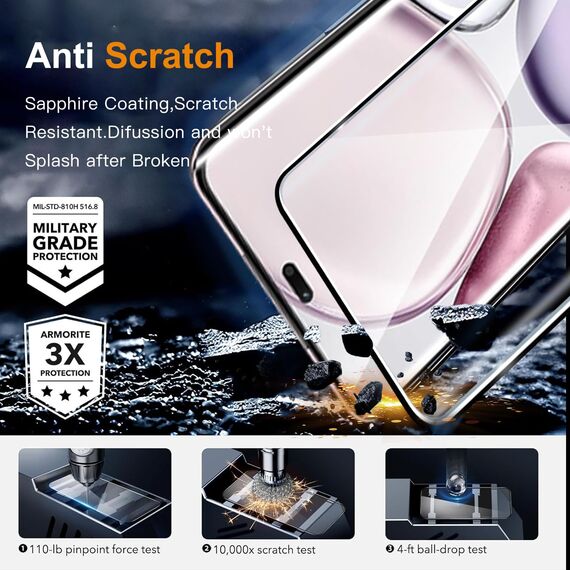 ZAXGLAR Schutzfolie für Honor Magic 7 Lite für Panzerglas,2 Stück Panzerfolie und 2 Stück Kameraschutz,HD Displayschutz, 9H Härte Schutzfolie