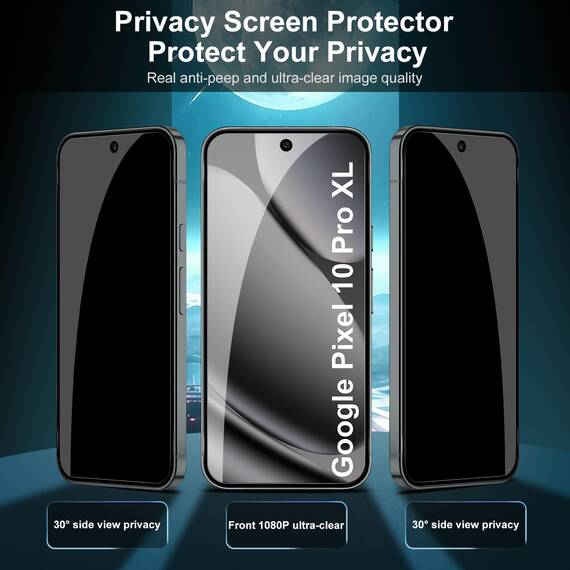 Lutree für Panzerglas für Google Pixel 10 Pro XL Sichtschutz Schutzfolie, 2+2 Stück Anti-Spähen Schutzglas + Kameraschutz Folie (Schwarz), 9H Härte HD Anti- Kratzer Privacy Anti-Spy Displayschutz