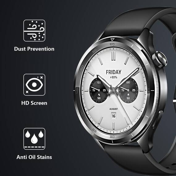 Yenwen 4 Stück Displayschutz für Garmin Forerunner 165/165 Music/Xiaomi Watch S4 / S3 für Panzerglas, Anti-Scratch Displayschutzfolie, Schutzfolie Glas Folie (Durchmesser 37.5mm)