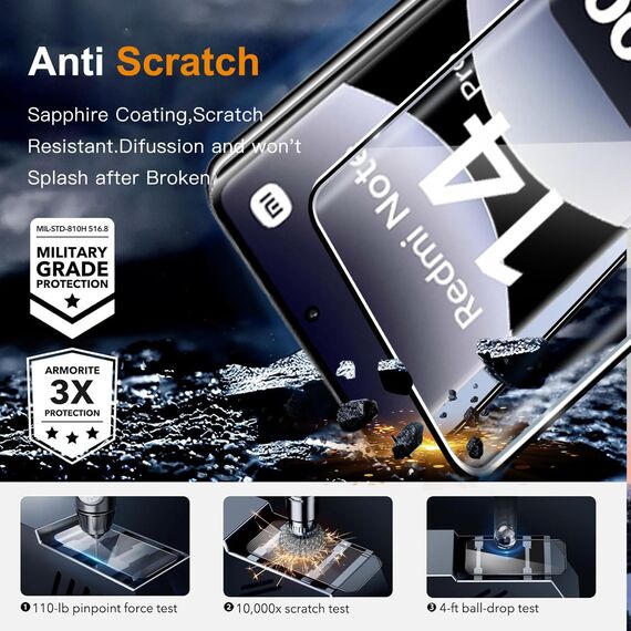 ZAXGLAR Schutzfolie für Xiaomi Redmi Note 14 Pro 5G (Nicht für 4G) / Xiaomi Poco X7 5G für Panzerglas,2 Stück Panzer Schutz Glas und 2 Stück Kameraschutz,HD Displayschutz, 9H Härte Schutzfolie