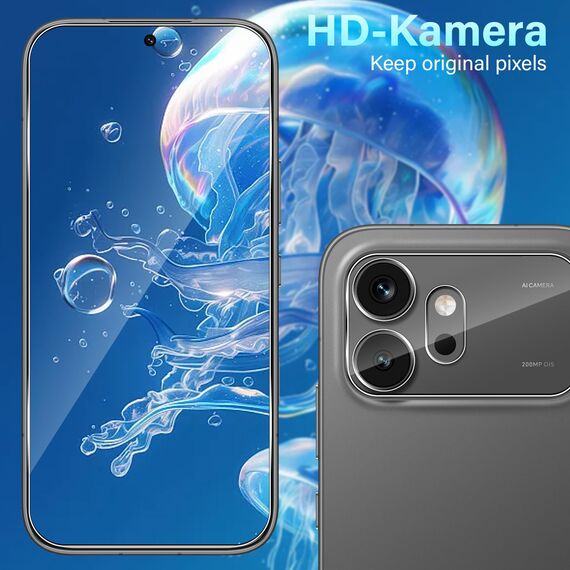 Yenwen Schutzfolie für Honor 600 5G für Panzerglas, 2 Stück Displayschutz mit 2 Stück Kameraschutz, 9H Härte Schutzglas, Handy Folie HD Klar Panzer Schutz Glas Screen