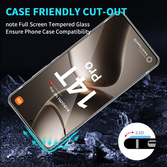 Lutree für Xiaomi 14T Pro/Xiaomi Mi 14T Pro Schutzfolie für Panzerglas, 2+2 Stück Schutzglas + Kameraschutz Folie, 9H Härte HD Displayschutz Anti- Kratzer Bläschenfrei Displayfolie
