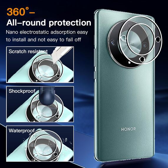 ZAXGLAR Schutzfolie für Honor Magic 6 Lite 5G für Panzerglas,2 Stück Panzerfolie und 2 Stück Kameraschutz,HD Displayschutz, 9H Härte HD Schutzglas Displayfolie