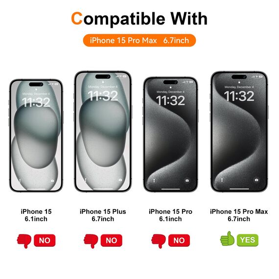 Ksleri 3 Stück für iPhone 15 Pro Max für Panzerglas Sichtschutz, Anti-Spy Gehärtete Glas Schutzfolie, 9H Privacy Folie Displayschutz mit Auto-Installation Einfaches Installationswerkzeug, 6,7 Zoll