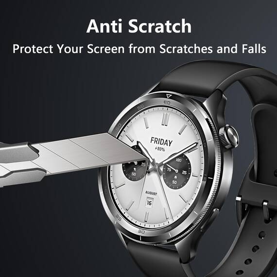 Yenwen 4 Stück Displayschutz für Garmin Forerunner 165/165 Music/Xiaomi Watch S4 / S3 für Panzerglas, Anti-Scratch Displayschutzfolie, Schutzfolie Glas Folie (Durchmesser 37.5mm)