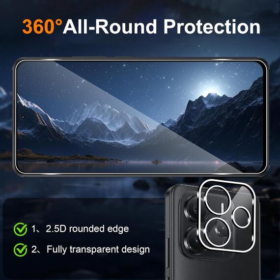 ZAXGLAR Schutzfolie für Xiaomi Redmi Note 14 5G (Nicht für 4G) für Panzerglas,2 Stück Panzerfolie und 2 Stück Kameraschutz,HD Displayschutz, 9H Härte Schutzfolie,mit Praktischer Installationshilfe