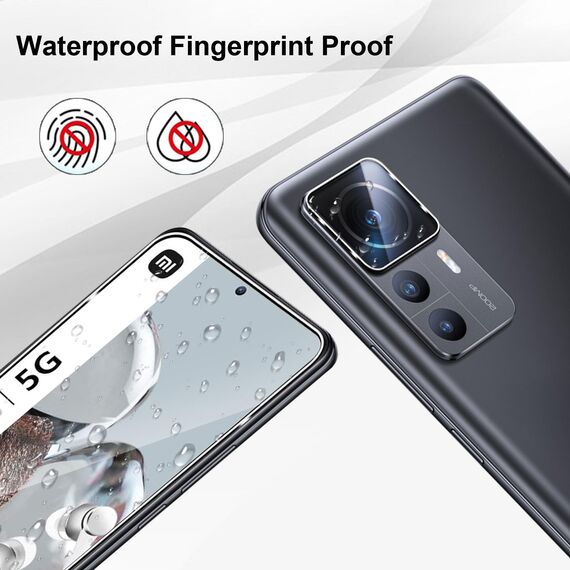 Yenwen Schutzfolie für Xiaomi Mi 12T Pro 5G / Mi 12T 5G, 3 Stück Panzer Schutz Glas mit 3 Stück Kameraschutz, 9H Härte Schutzglas Anti- Kratzer Handy Folie HD Klar Displayfolie