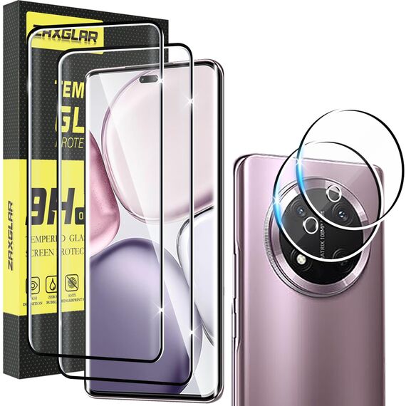 ZAXGLAR Schutzfolie für Honor Magic 7 Lite für Panzerglas,2 Stück Panzerfolie und 2 Stück Kameraschutz,HD Displayschutz, 9H Härte Schutzfolie