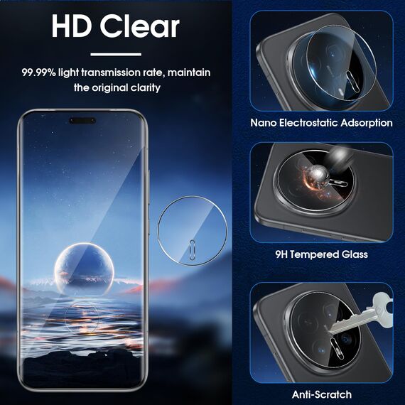 Lutree für Panzerglas für Honor Magic 8 Pro 5G Schutzfolie, 2+2 Stück 3D Schutzglas und Kameraschutz Folie, 9H Härte HD Displayschutz Bläschenfrei Anti- Kratzer Displayfolie