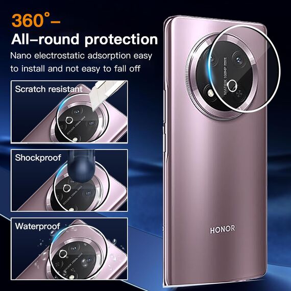 ZAXGLAR Schutzfolie für Honor Magic 7 Lite für Panzerglas,2 Stück Panzerfolie und 2 Stück Kameraschutz,HD Displayschutz, 9H Härte Schutzfolie