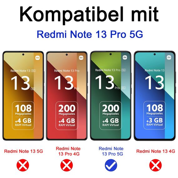 Lutree für Xiaomi Redmi Note 13 Pro 5G/Poco X6 5G für Panzerglas Schutzfolie, 3+3 Stück Schutzglas und Kameraschutz Folie, 9H Härte HD Displayschutz Anti- Kratzer Bläschenfrei Displayfolie