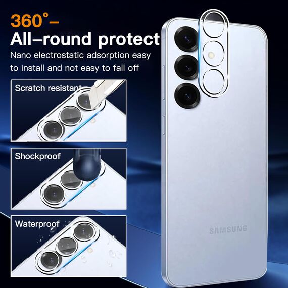ZAXGLAR Schutzfolie für Samsung Galaxy S25 5G für Panzerglas,2 Stück Panzer Schutz Glas und 2 Stück Kameraschutz,HD Displayschutz, 9H Härte Schutzfolie,mit Praktischer Installationshilfe