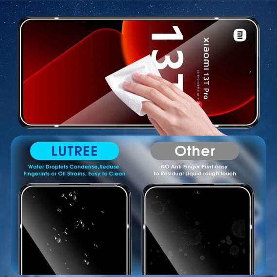 Lutree Kompatible mit Xiaomi Mi 13T / 13T Pro für Panzerglas Schutzfolie, 3+3 Stück Schutzglas und Kameraschutz Folie, 9H Härte HD Bläschenfrei Anti- Kratzer Displayschutz Displayfolie